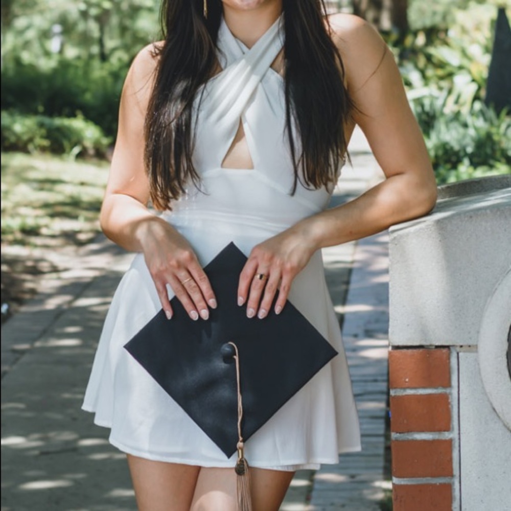 White superdown mini dress